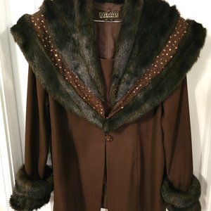 Vintage Donna Vinci Couture Faux Fur Jacket